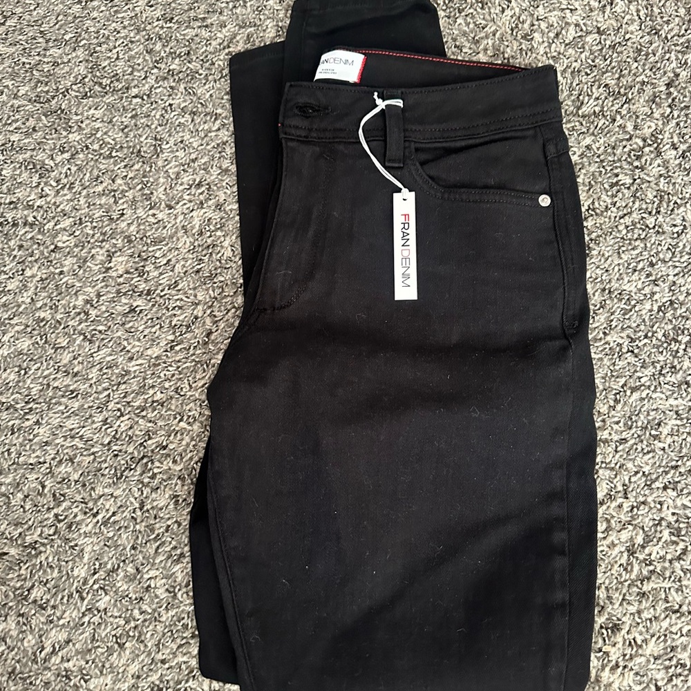 Fran Denim high rise skinny black jeans